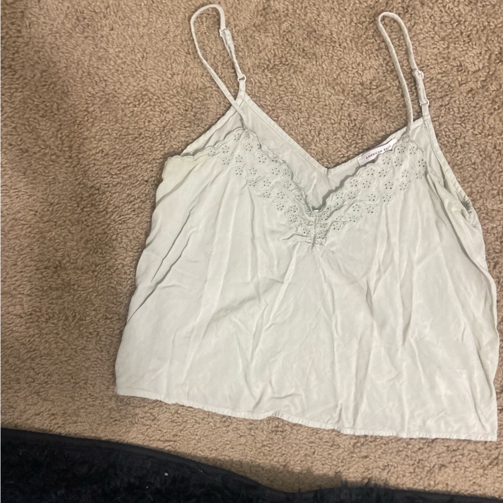 AMERICAN EAGLE SAGE GREEN FLOWY TOP